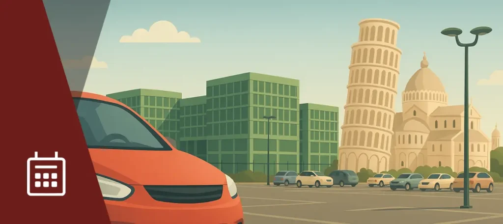 Parcheggio PisaMover per soste giornaliere vicino al centro città e alla stazione.