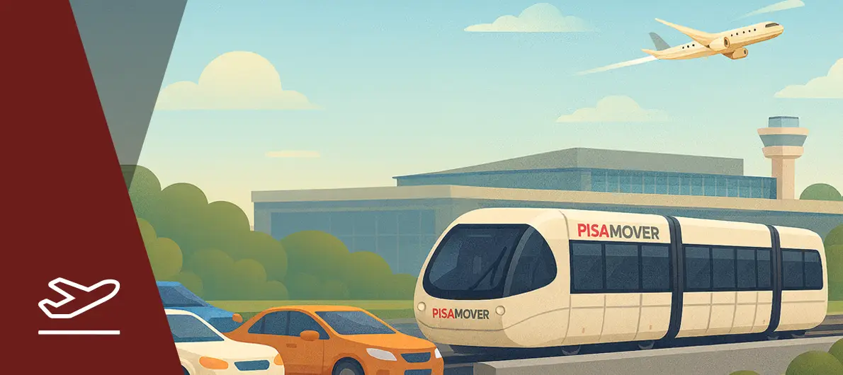 Navetta PisaMover che collega l’aeroporto Galileo Galilei alla stazione Pisa Centrale